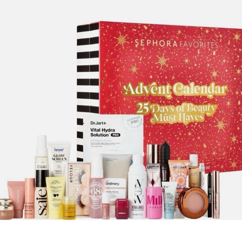 2025 Sephora Advent Calendar in Festive Red and Gold